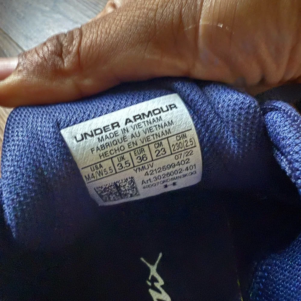 Under Armour Spawn 4 Anatomix Basketball Shoes Midnight Navy‎ Boys Size 4